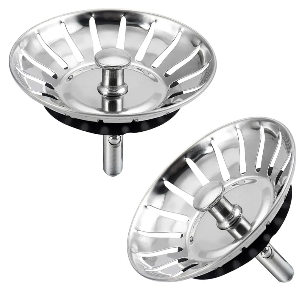 Filtre évier de cuisine 80mm universel en inox et bouchon de vidage réglable