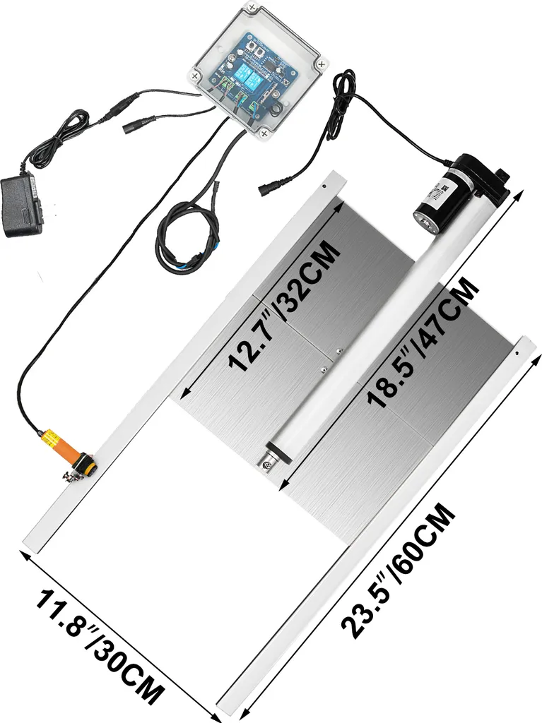 VEVOR Porta scorrevole per polli Apertura stalla, 32 x 30 cm Porta automatica per polli Sensore di luce, 220 V 66 W Porta automatica per polli, con 2 telecomandi, induzione a infrarossi Porta automatica per polli - 8