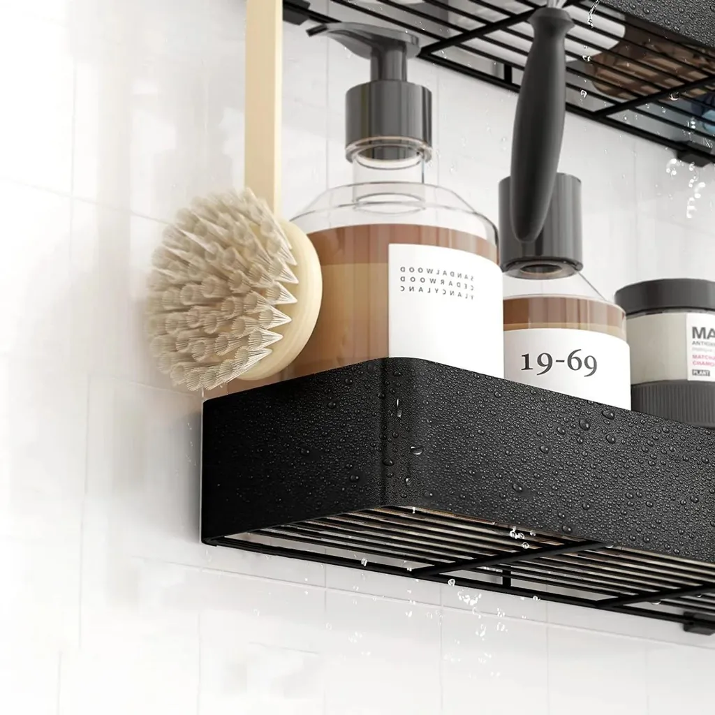 Panier de douche inox anti-rouille sans perçage à évacuation rapide - 5
