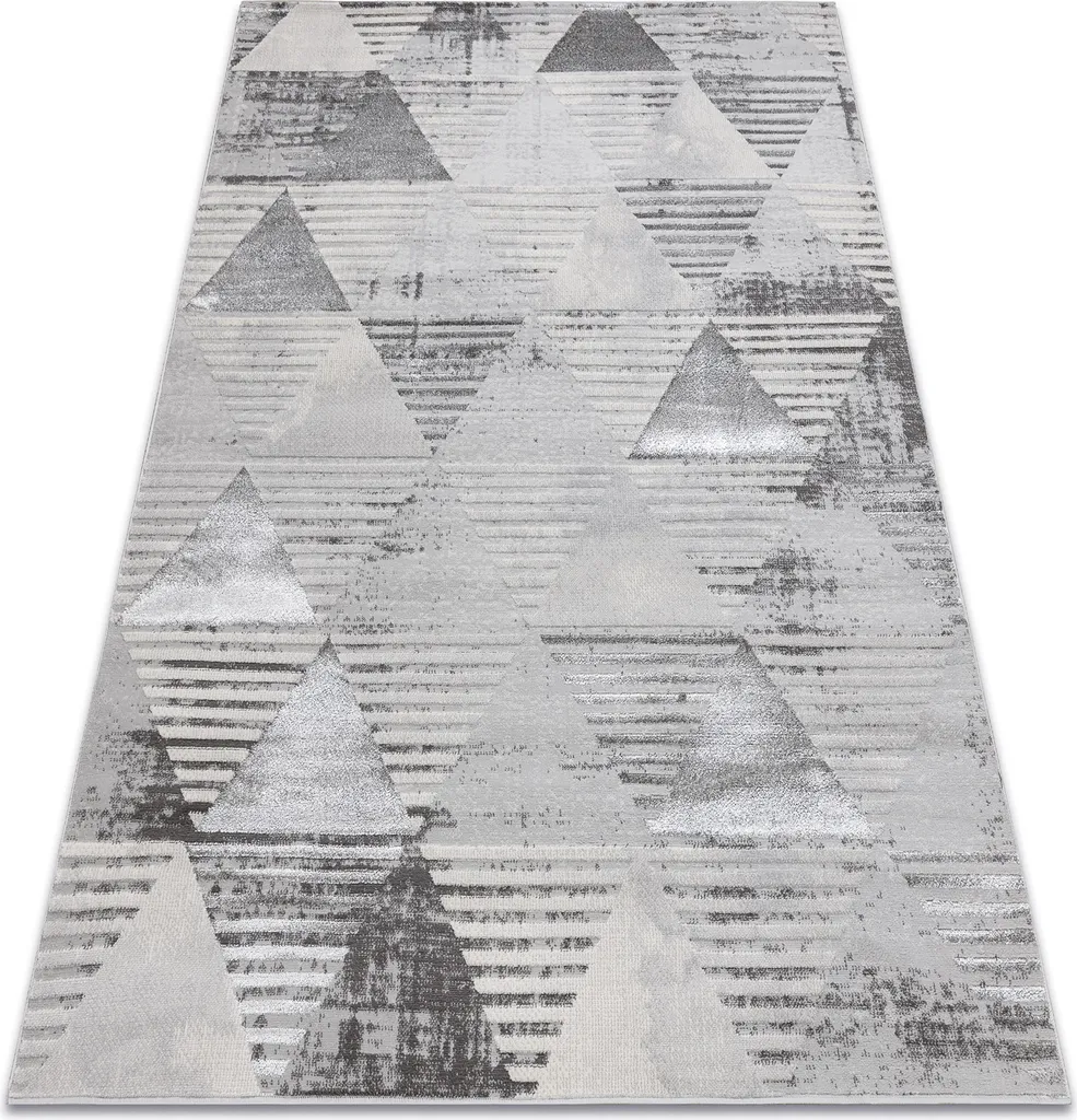 Tapis LIRA E1627 Gris Triangles - Moderne 80x150cm pour Ambiance Chic