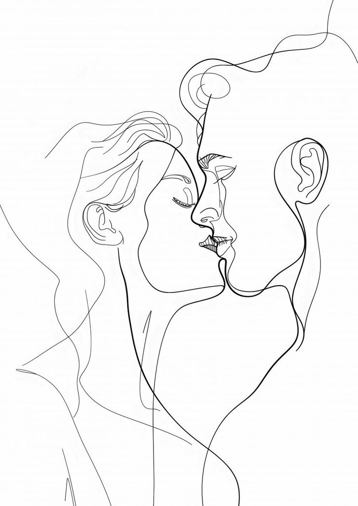 Plakat 15x20cm Geflecht von Linien und Liebe