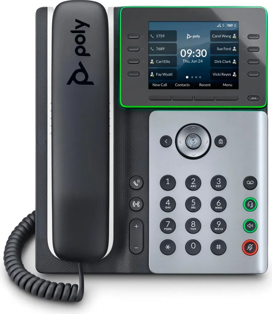 HP Poly Edge E300 Téléphone IP Polycom avec Écran Couleur et 8 Lignes