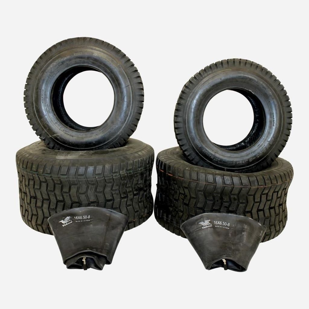 2x Reifen 16x6.5-8 plus 2x Schlauch und 2x Reifen 20x10-8 für Rasentraktor Rasenmäher neu