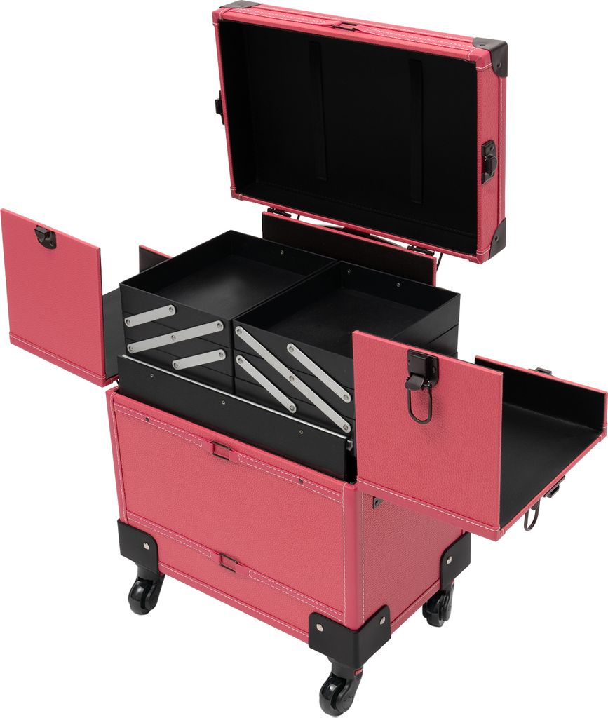 Kosmetický vozík se 6 přihrádkami a 4 kolečky Make-up Case Obrázek produktu 7