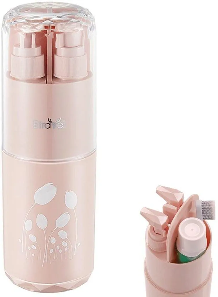 Porte-brosse à dents de voyage rose 2 x 45 ml : fini les sacs mouillés