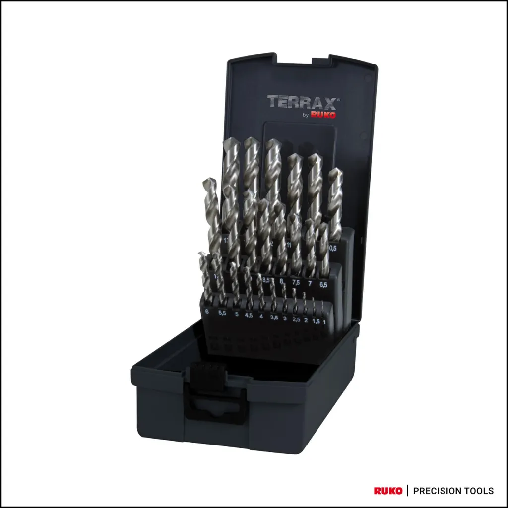 Forets hélicoïdaux HSS G pour perçage intensif en atelier coffret 25 pcs