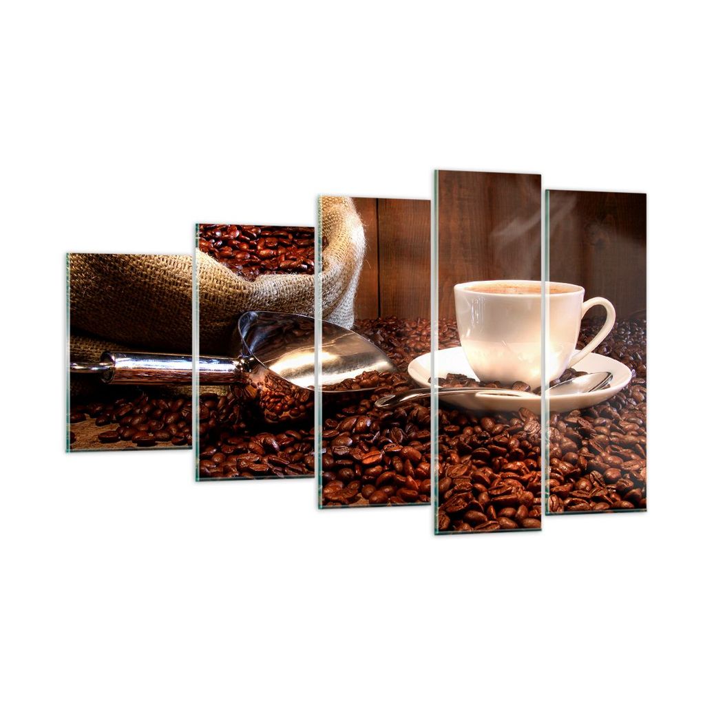 Bilder auf glas - Cup Samen Coffe - 100x60cm - Glasbilder - Wandbilder - Kunstdruck - zum Aufhängen bereit - Wanddekoration aus Glas - Glas Bilder...