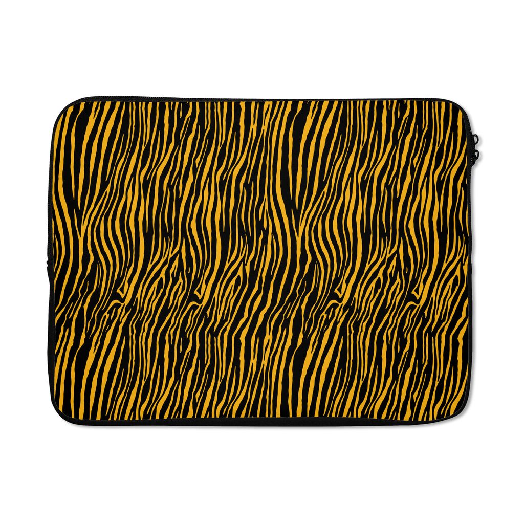 MuchoWow Laptop Hülle 17 Zoll Laptoptasche Muster - Tigerdruck - Orange - Zipper - Schutzabdeckung