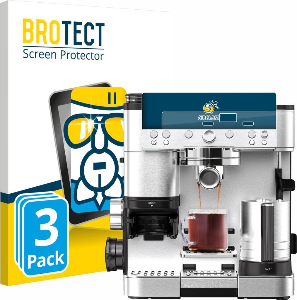 3x BROTECT Schutzglas für Ninja Luxe Cafe Premier ES601EU Schutzfolie Panzer Folie Glas Display Schutz klar