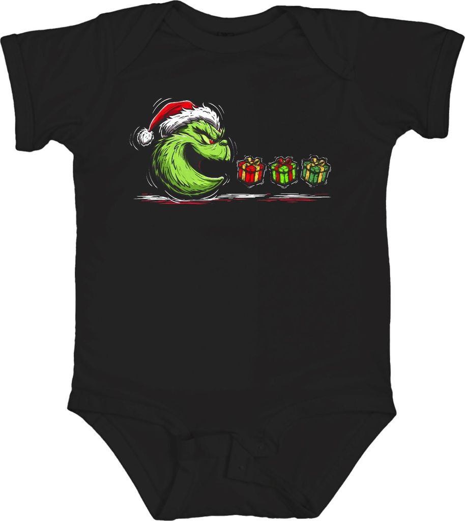 Grinch Gesicht Geschenke Weihnachten böse lustig Vintage Unisex Baby Body, Schwarz, 12/18