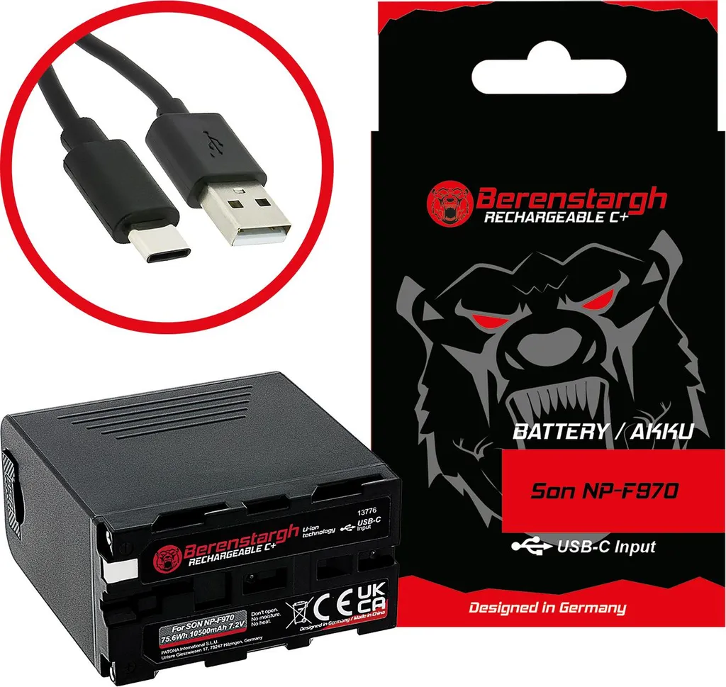 Batterie Rechargeable NP-F970 F960 avec Entrée USB-C pour Caméra Sony