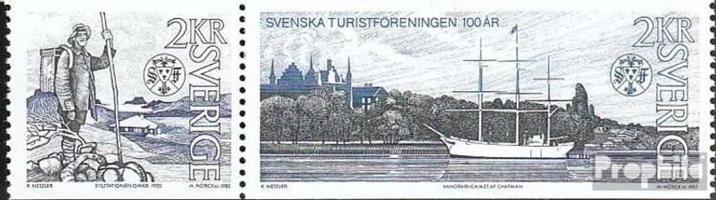 Briefmarken Schweden 1985 Mi 1340-1341 Paar (kompl.Ausg.) postfrisch Touristenverein