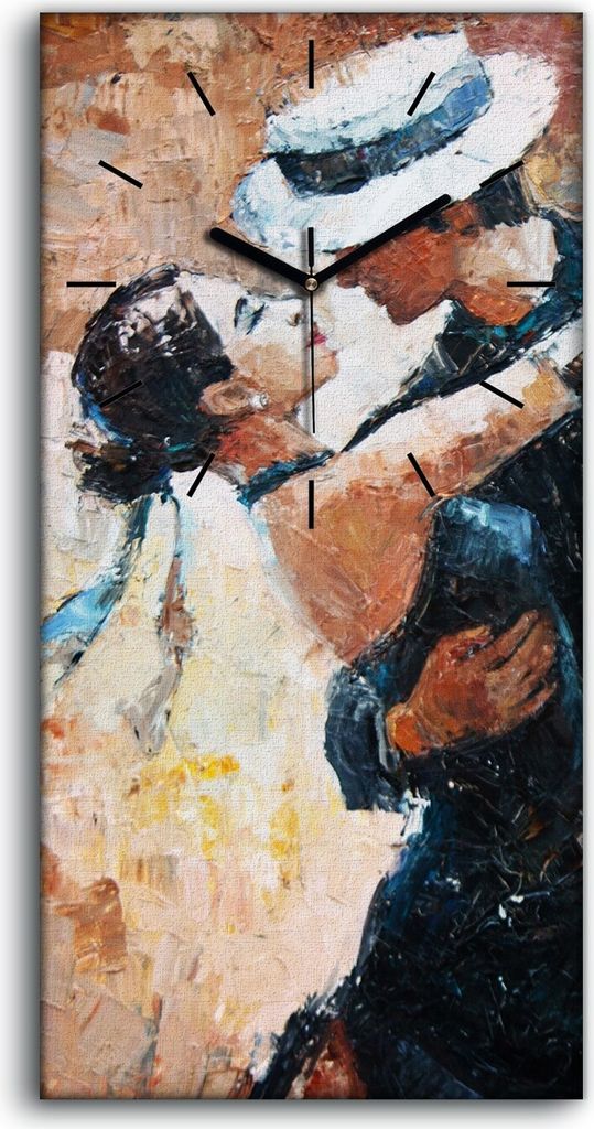 Wandbild Leinwand Bilder Wanduhr 30x60 Foto Tangotänzer digitale Malerei - schwarze Hände