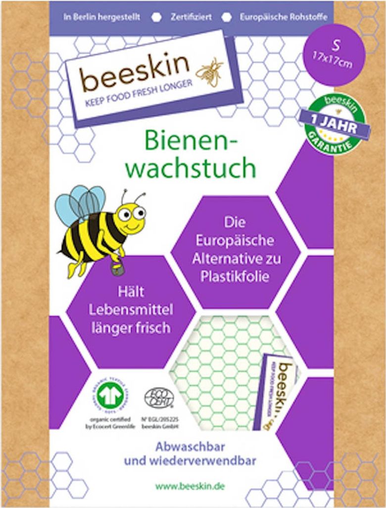 BEESKIN Bienenwachstuch Small 17x17 cm Produktbild 