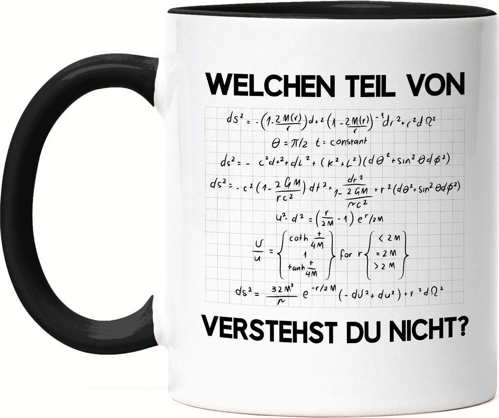 Welchen Teil Der Formel Verstehst Du Nicht Tasse Schwarz Lustige Geschenkidee Mathematiker Physiker Mathe-Abi
