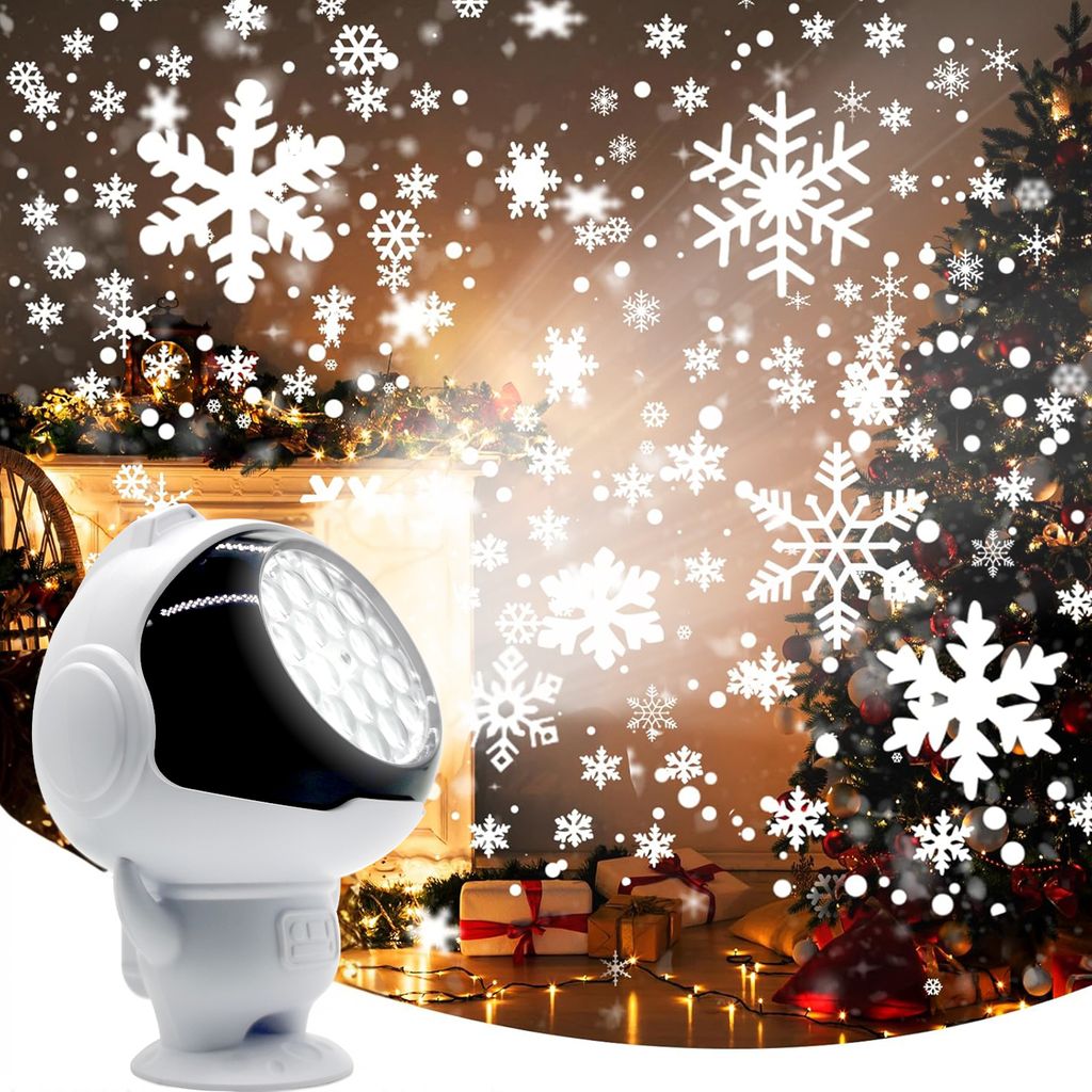 LED Weihnachten Schneeflocke Projektor USB Projektorlampe Innen Christmas Party Garten Deko