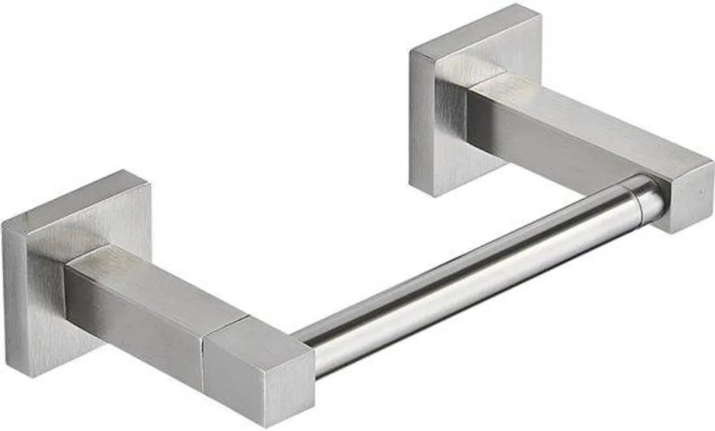 Porte-rouleau WC amovible en acier inoxydable argenté pour salle de bain