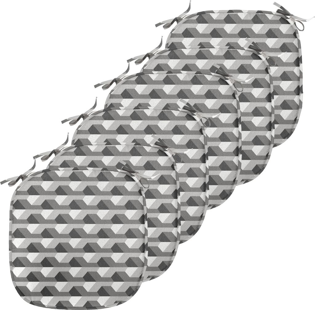 ABAKUHAUS Geometrisch Polster für Esszimmerstühle, Minimalist Link-Form, Dekoratives wasserfestes Kissen mit Riemen für Küchensitze, 40 cm x 40...