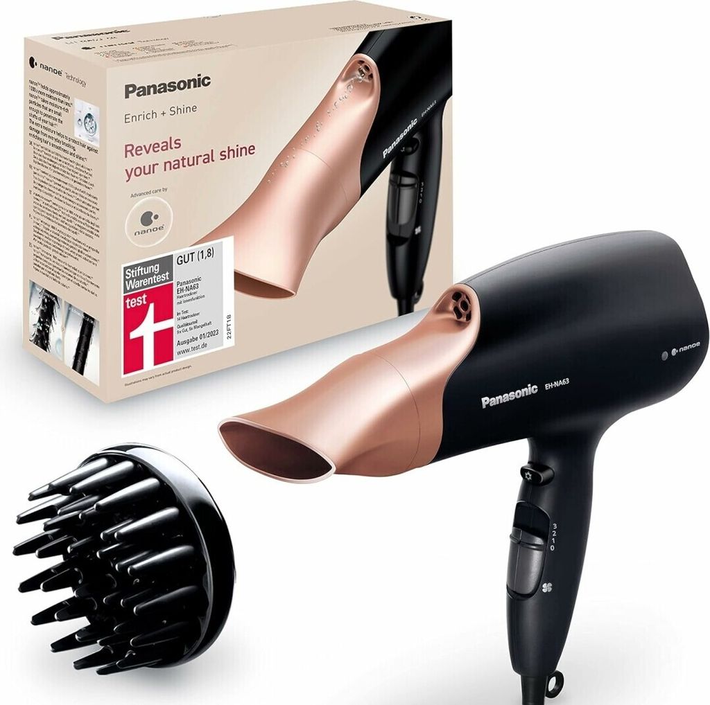 Panasonic EH-NA63-CN825 Haartrockner Schwarz, Roségold Produktbild 