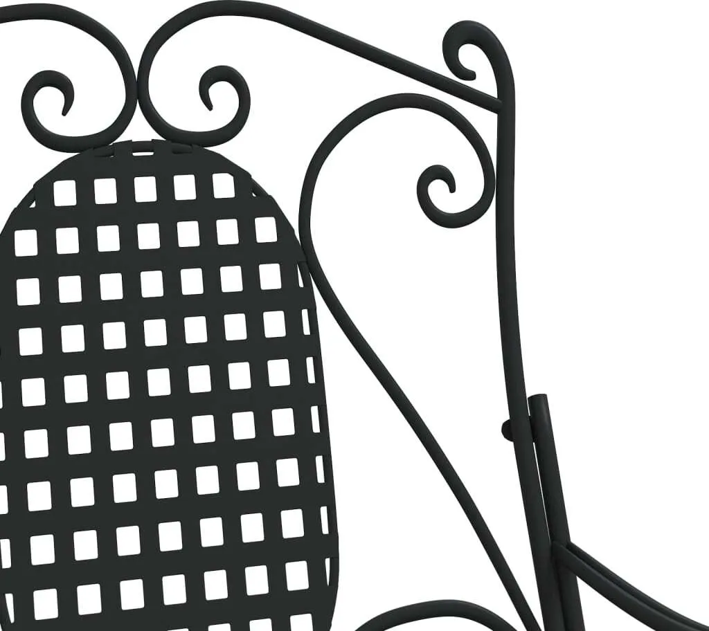 Chaise à bascule en Acier Noir 84 cm - Structure Robuste et Confort Durable - 10