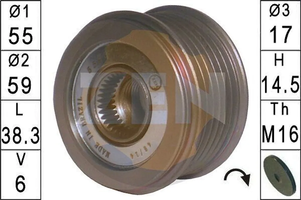 Roue libre alternateur ERA ZN5593 - OE 37300 2F350 pour Tucson et iX35