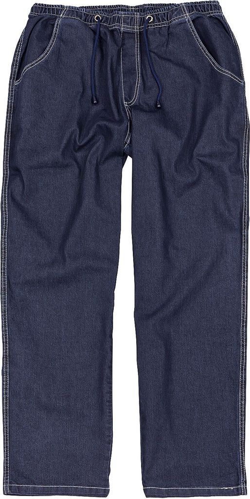 Übergrößen Jogging-Jeans Schlupf-Jeans Gummibund bequem Blau 4XL