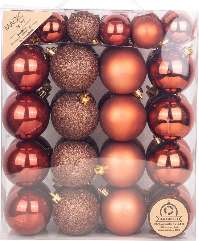 Kunststoff Kugel 50 Stk 4+6cm Roasted Almond
