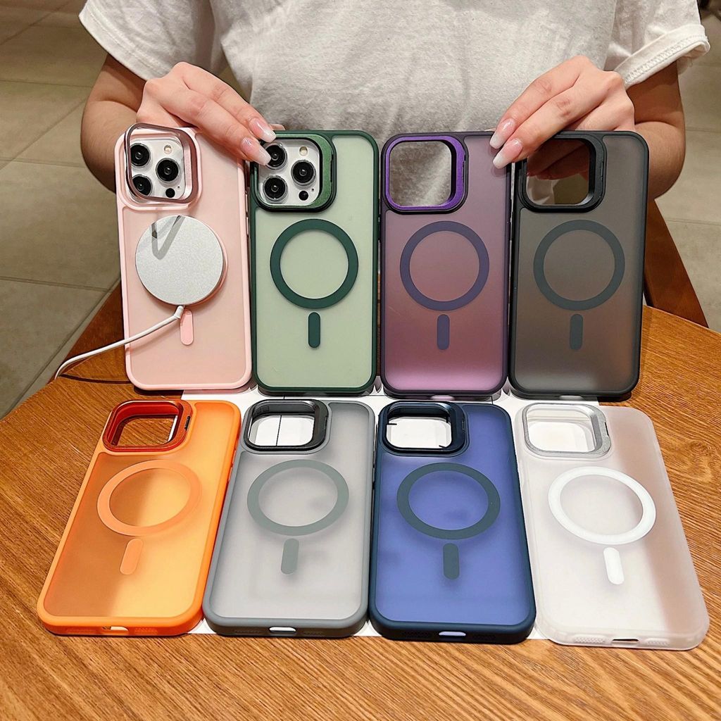 MagSafe Handyhülle mit Ständer für iPhone 13–Stoßfest, Mattes Design, 8 Farben verfügbar