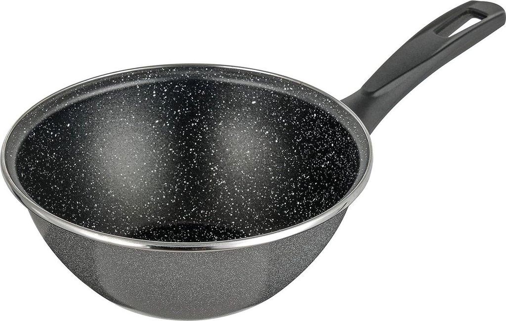 Antihaft-Wokpfanne – Für Induktion, Gas und Elektro – Wok aus Aluminium, Schwarz, 20 cm