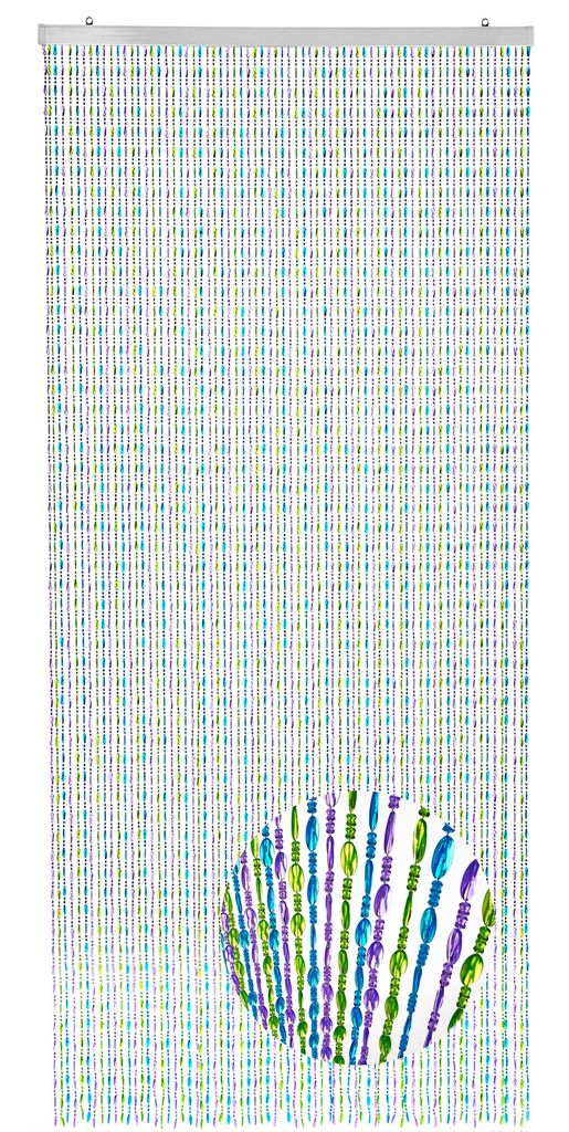 Kobolo Türvorhang Perlenvorhang RAINBOW 80 Stränge 100x230 cm - Kunststoff bunt für Fenster und Türen Vorhang Insektenschutz