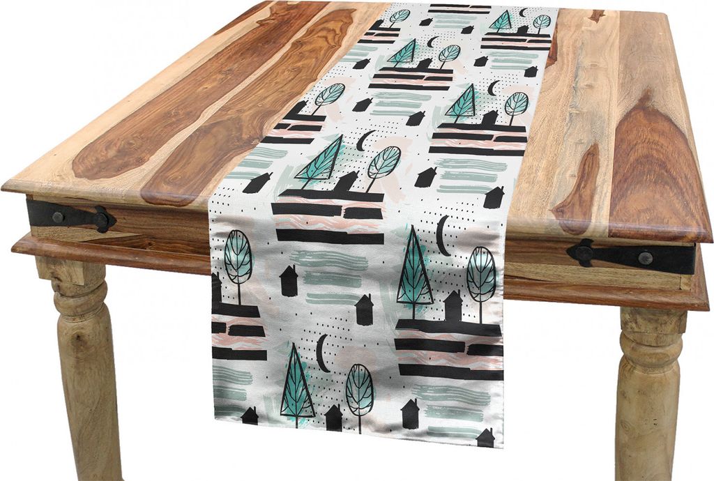 ABAKUHAUS Modern Tischläufer, Abstrakt skandinavische Natur, Esszimmer Küche Rechteckiger Dekorativer Tischläufer, 40 x 225 cm, Mehrfarbig