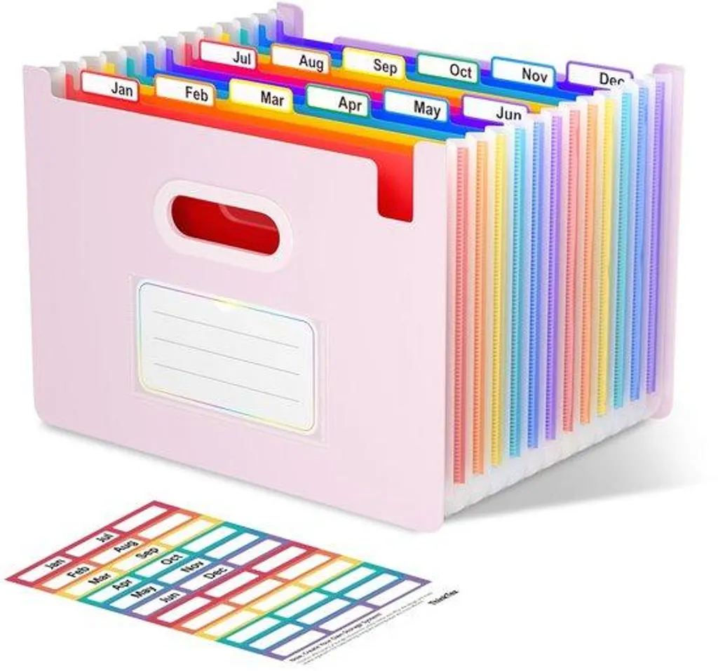 Trieur vertical pour télétravail et bureau, 12 compartiments A4 violets