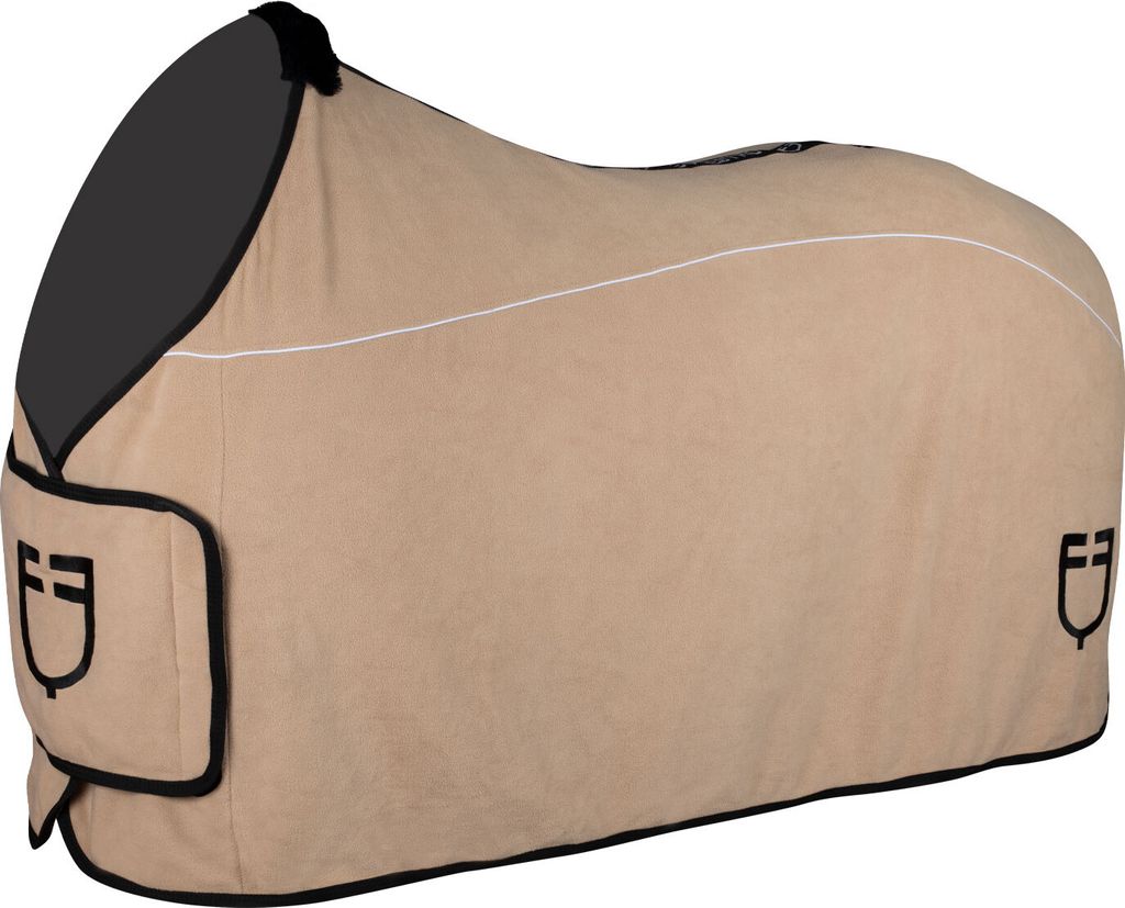 Equestro Abschwitzdecke Fleece mit Frontverschluss Beige 125 cm