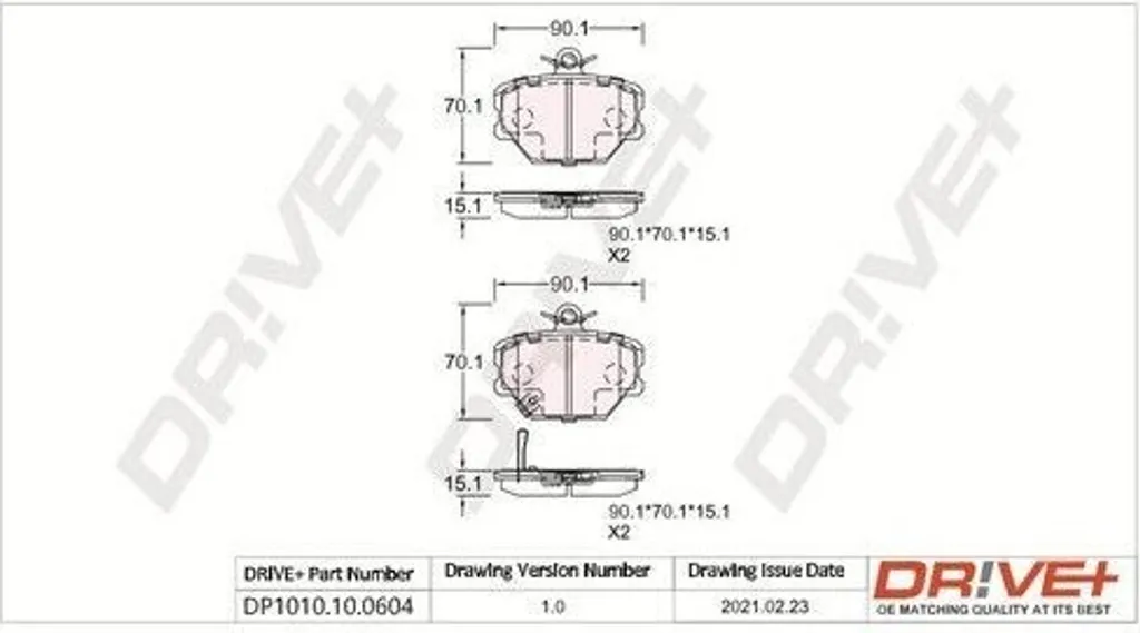 Plaquettes de frein avant Dr!ve+ DP1010.10.0604 pour Smart 450/451/452