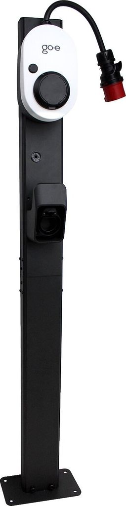 Wallbox Standfuß für Fronius Wattpilot und Go-e Gemini Wallbox – Mattschwarze Montagesäule aus Metall – Für 2 Ladestationen – 149 cm Höhe