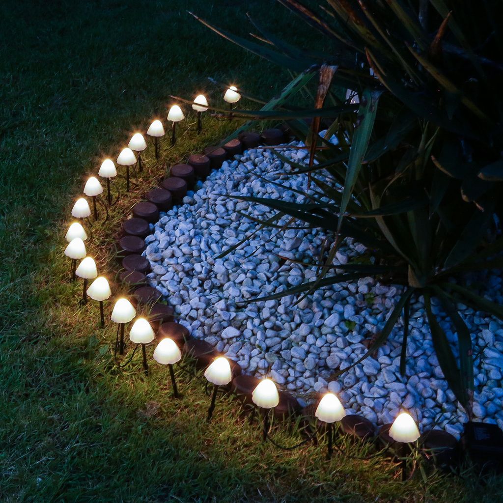 LED Solar Mini Pilze - 10 Gartenstecker mit Erdspießen - 8 Produktbild 