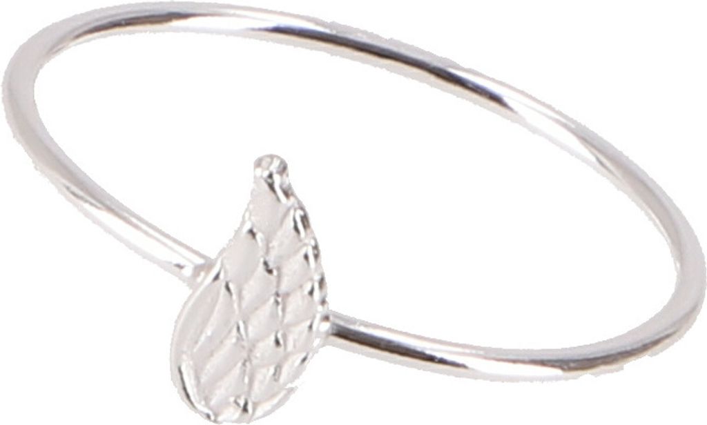 Schmaler Silberring mit Engelsflügel, Silber-Farben, SterlingSilber, Ringgröße: 55 (17,5 mm)
