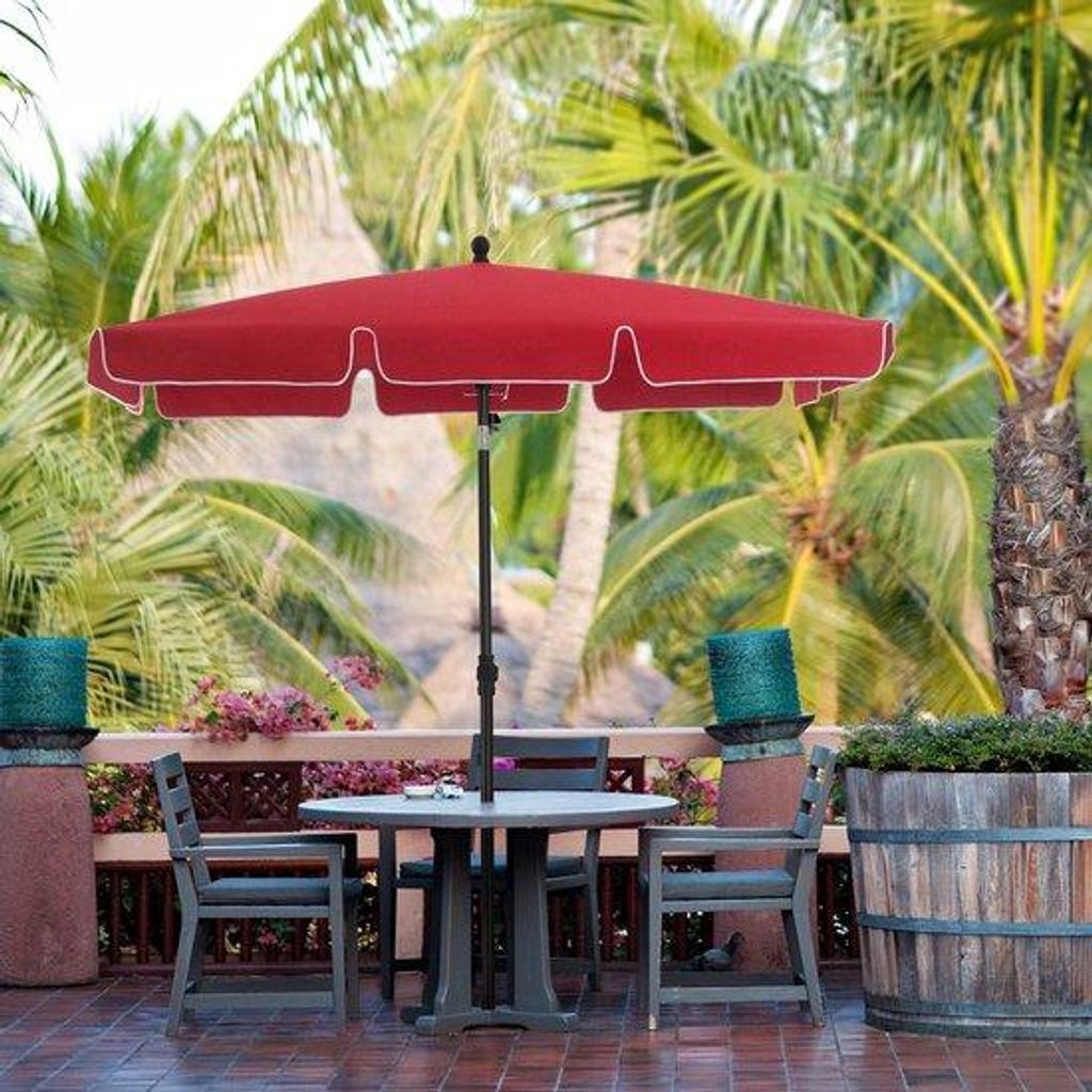 Gartenschirm für Balkon, Garten, Terrasse, rechteckig, 200 x 125 cm, UV-Schutz UPF 50+, knickbar, grau, ohne Ständer