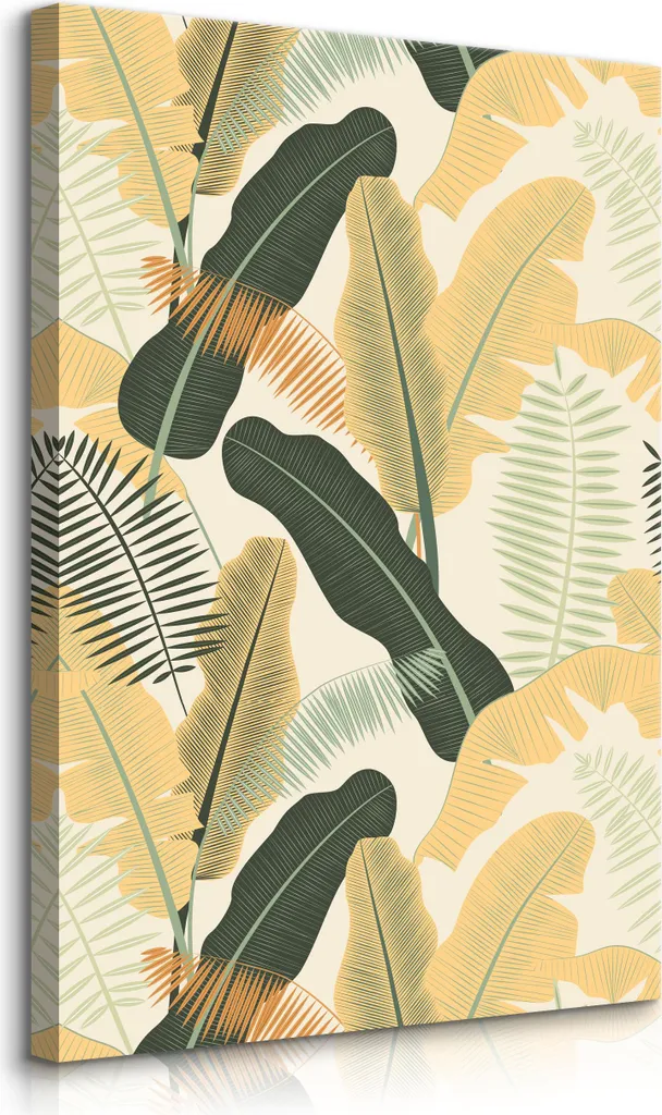 Muralo Banana Flowers Tela 80x120 - Quadro Boho per Camera Letto