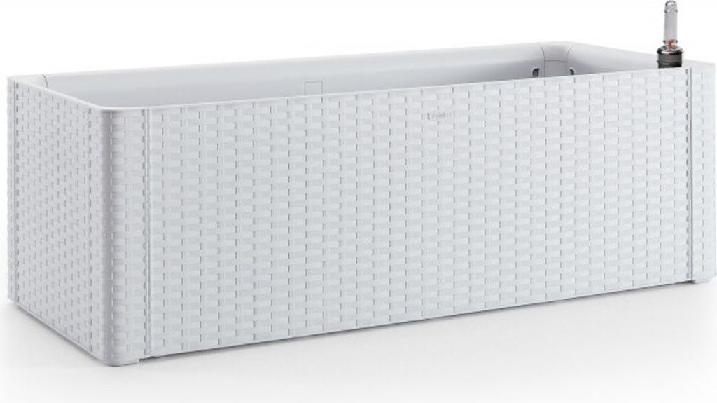 Kreher XXL Pflanzkasten in Rattan Optik (Breite Version) in Weiß