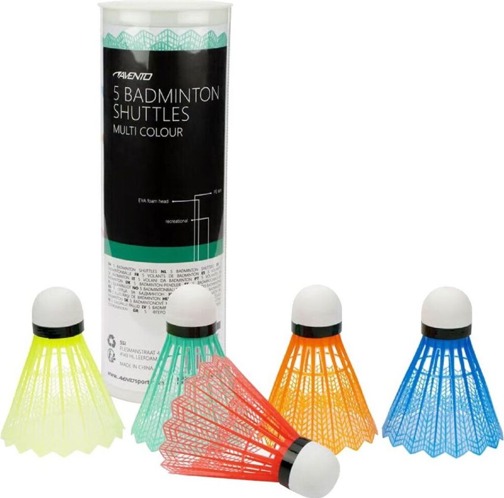 Avento Multipack 4 Röhren Farben 5 Badmintonbälle Röhre 5 Stück