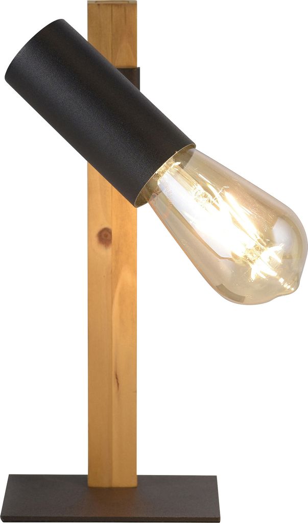 JUST LIGHT LED Tischleuchte PILON Retro Spotkopf ist dreh- und schwenkbar schwarz Wohnzimmer, Schlafzimmer, Esszimmer, Arbeitszimmer, Flur 15164-18