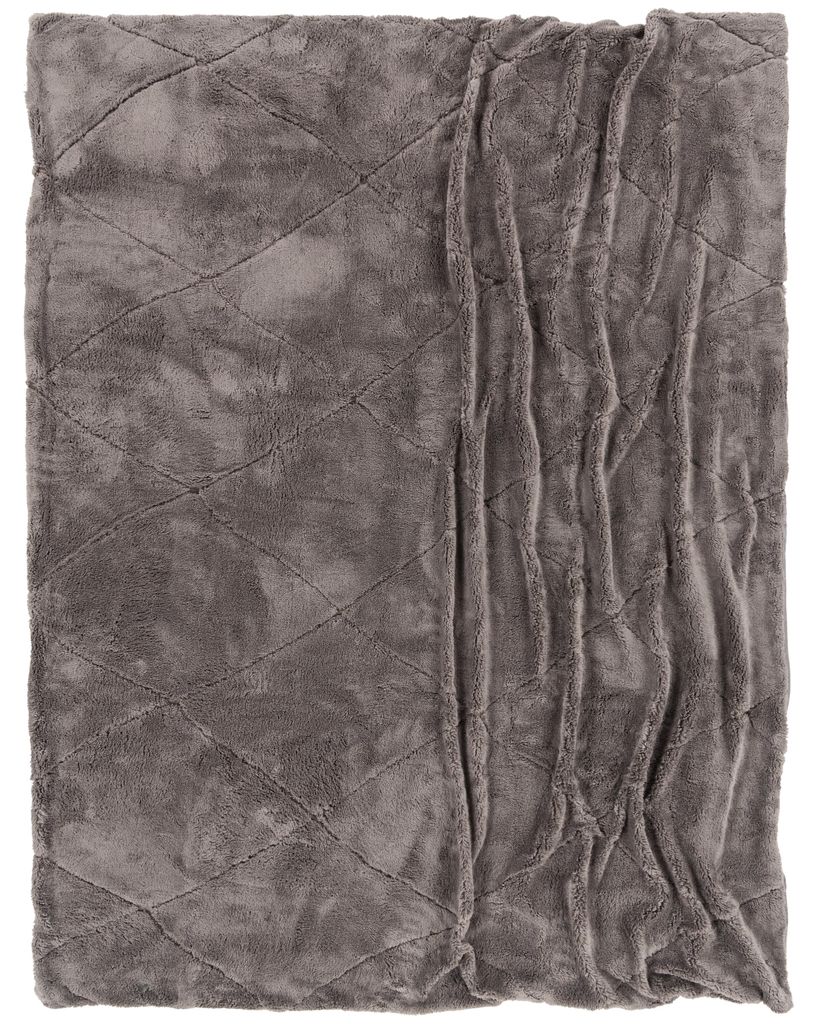 Deko Wohnzimmer Decke Kuscheldecke Tagesdecke Sofadecke Waschbar Raute Weich 200x240cm Anthrazit