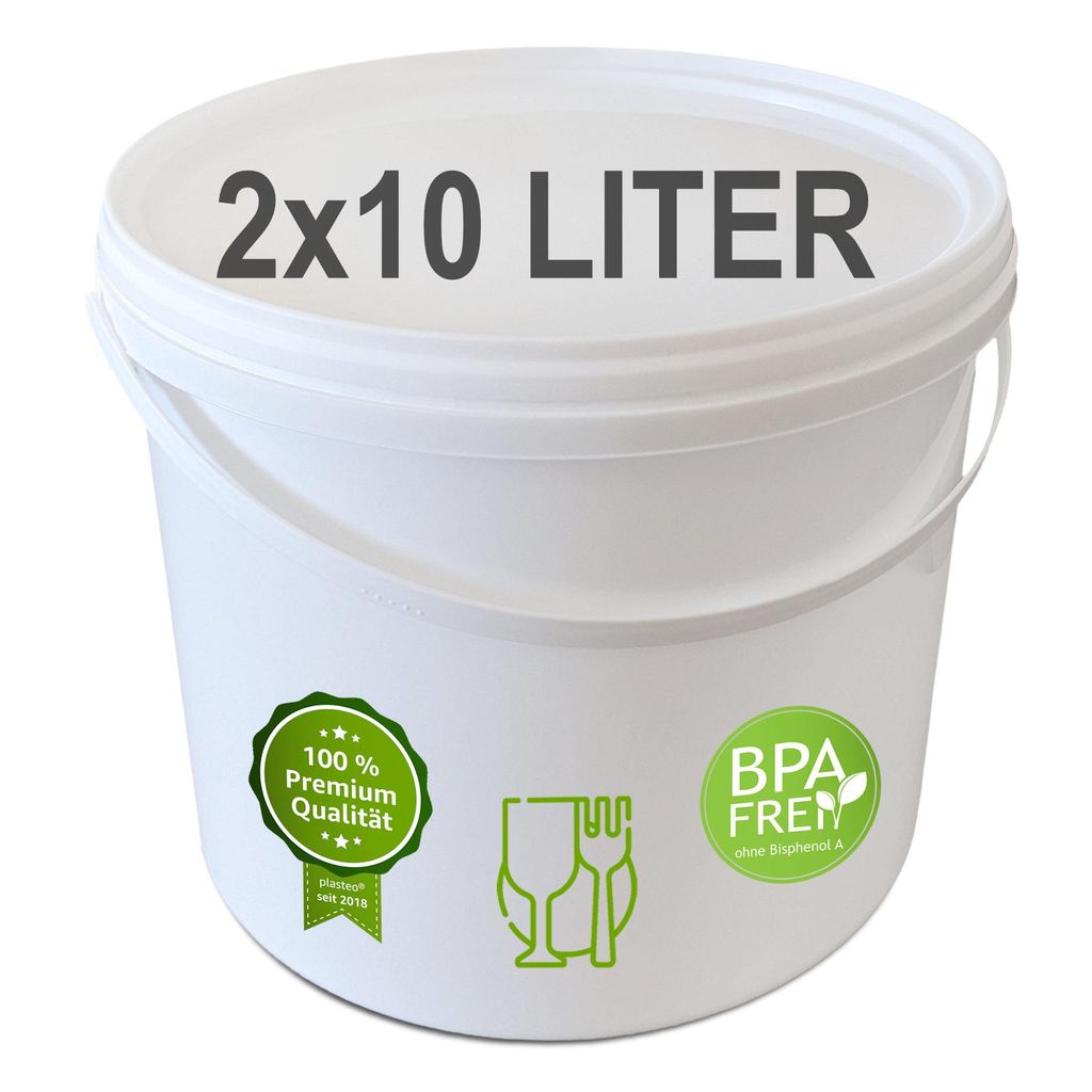 plasteo® 2x 10 litres Seau avec couvercle, qualité Image du produit 