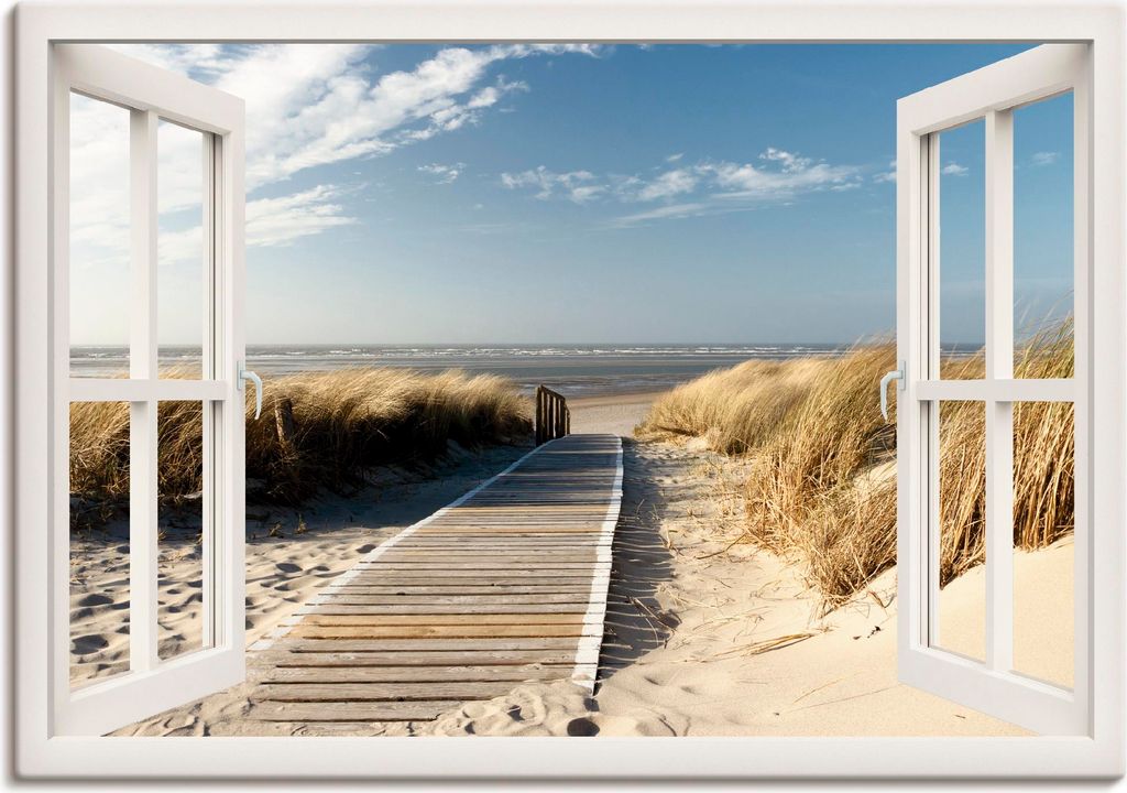ARTland Leinwandbild Nordseestrand auf Langeoog, weiß Größe: 130x90 cm