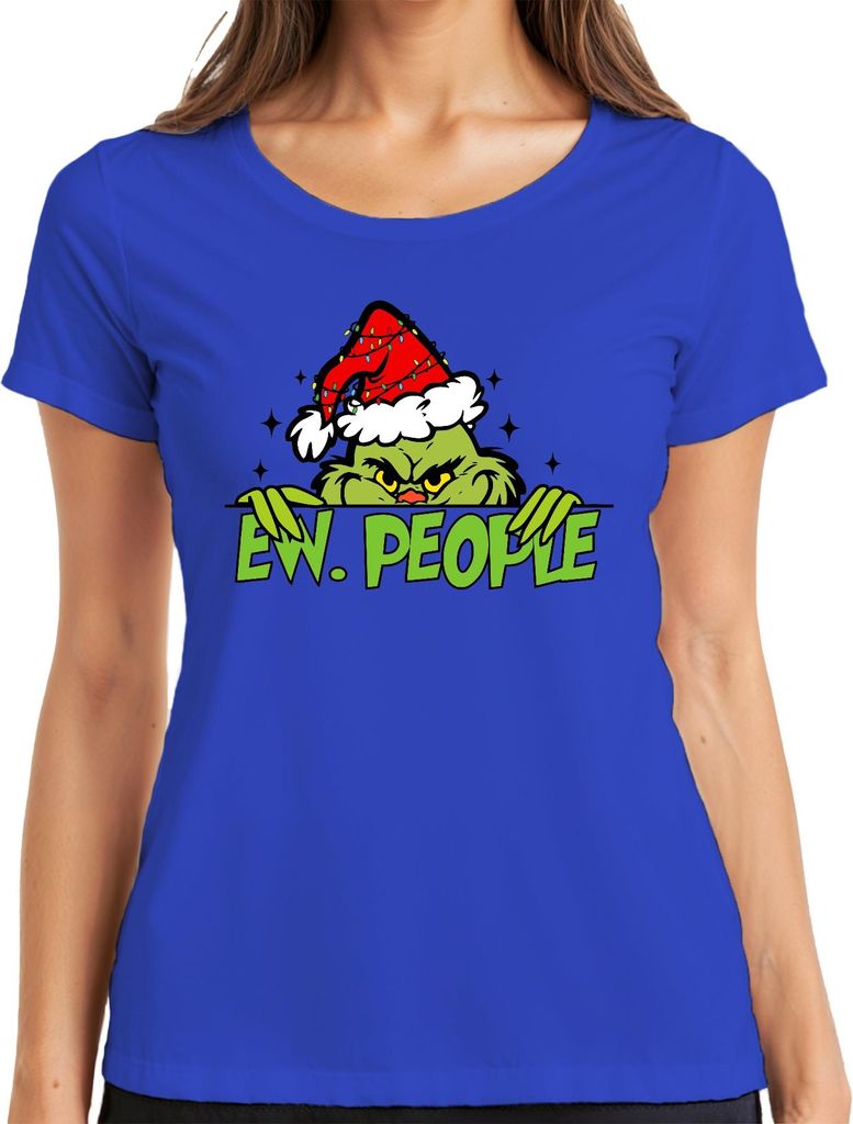 EW. PEOPLE Weihnachtsgrinch sarkastisch Weihnachten Geschenk Damen T-Shirt, Blau, 3XL