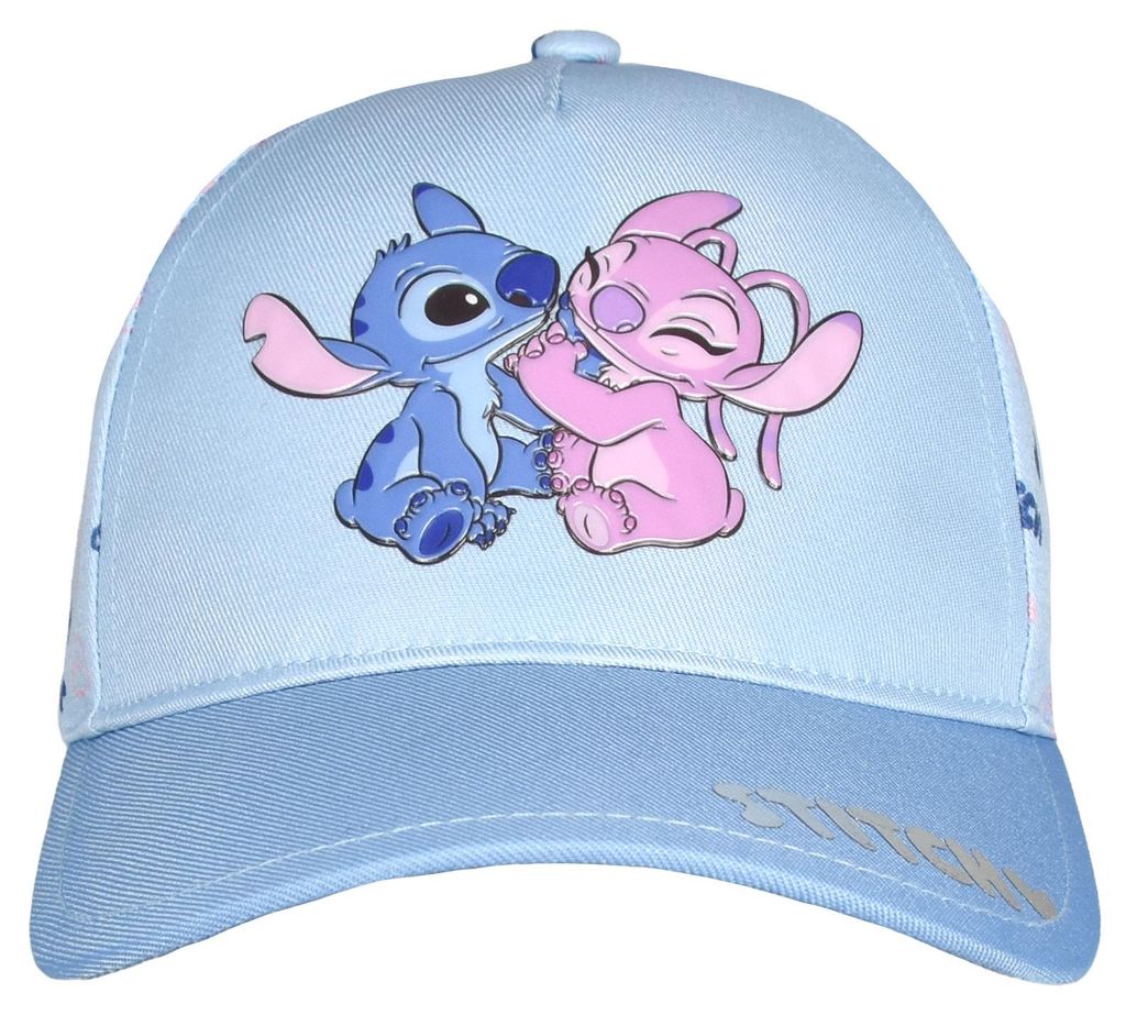 Disney Lilo & Stitch Kappe für Mädchen - Stitch & Angel Kinder Cap Basecap Baseballkappe verstellbar Blau