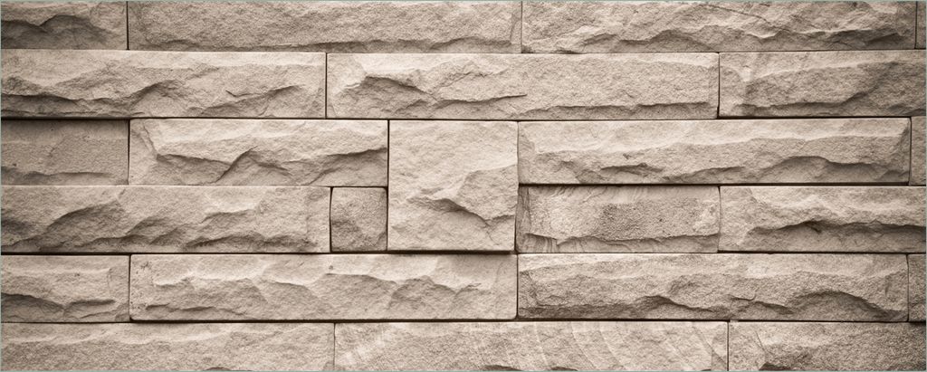 Wallario Poster - Steinwand grau-braun, Kunstdruck Größe: 50 x 125 cm