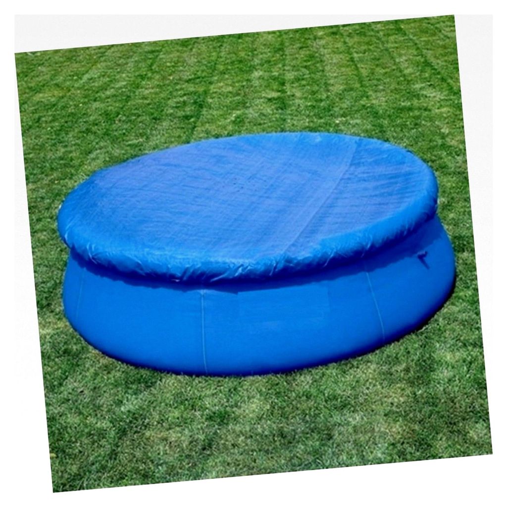 Runde Poolabdeckplane Ø aus langlebigem PE-Material, regensicher, passend für aufblasbare und Rahmenpools, einfache Handhabung und Aufbewahrung, ...