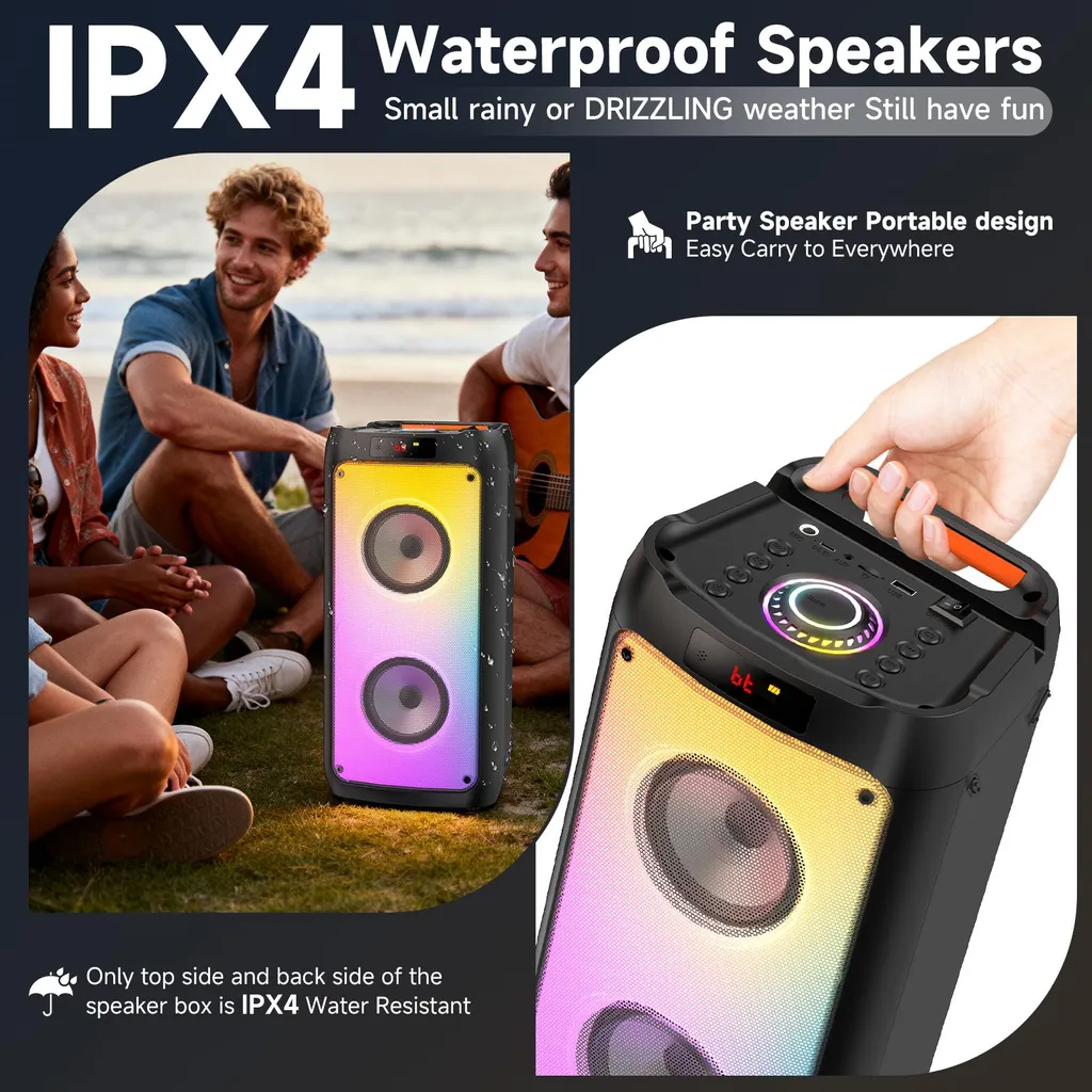 Machine karaoké Bluetooth 20W avec 2 micros sans fil et effets disco